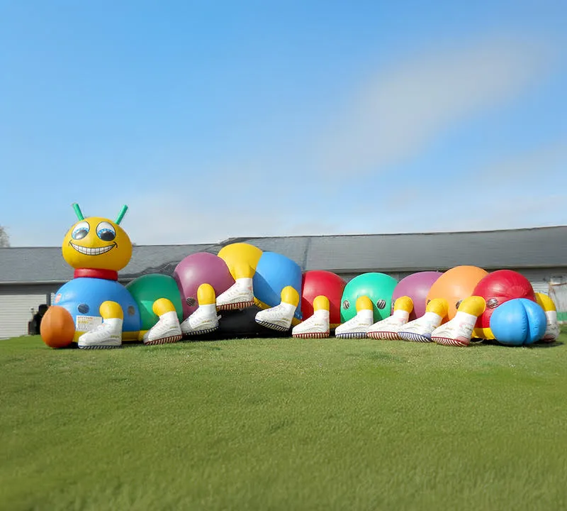 Colorful Kiddie Pillar Crawl Through inflatable tunnel for young children at a Chicago event