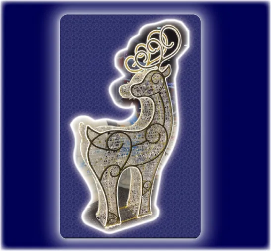 6' tall light up reindeer holiday decor rental for Chicago events and festive photo backdrops