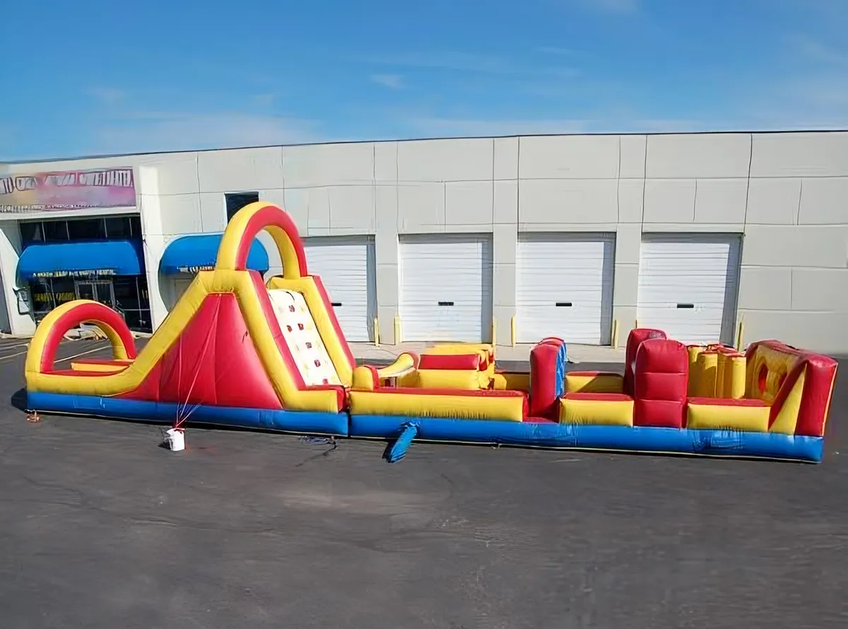 Mega Mountain 60ft double lane inflatable obstacle course rental from AMJ Spectacular Events in Chicago