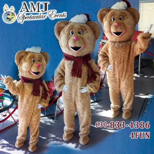 Christmas Bear costume rental from AMJ Spectacular Events for Chicago holiday parties and events