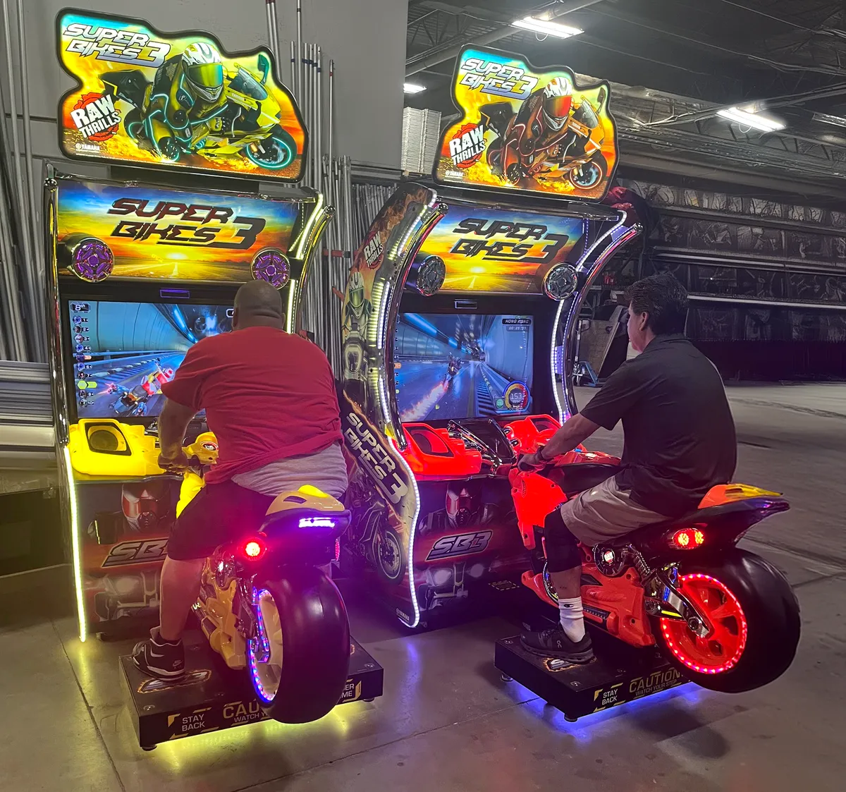 Super Bikes 3 Motorcycle Racing arcade game rental with HD monitor and swivel bike controller