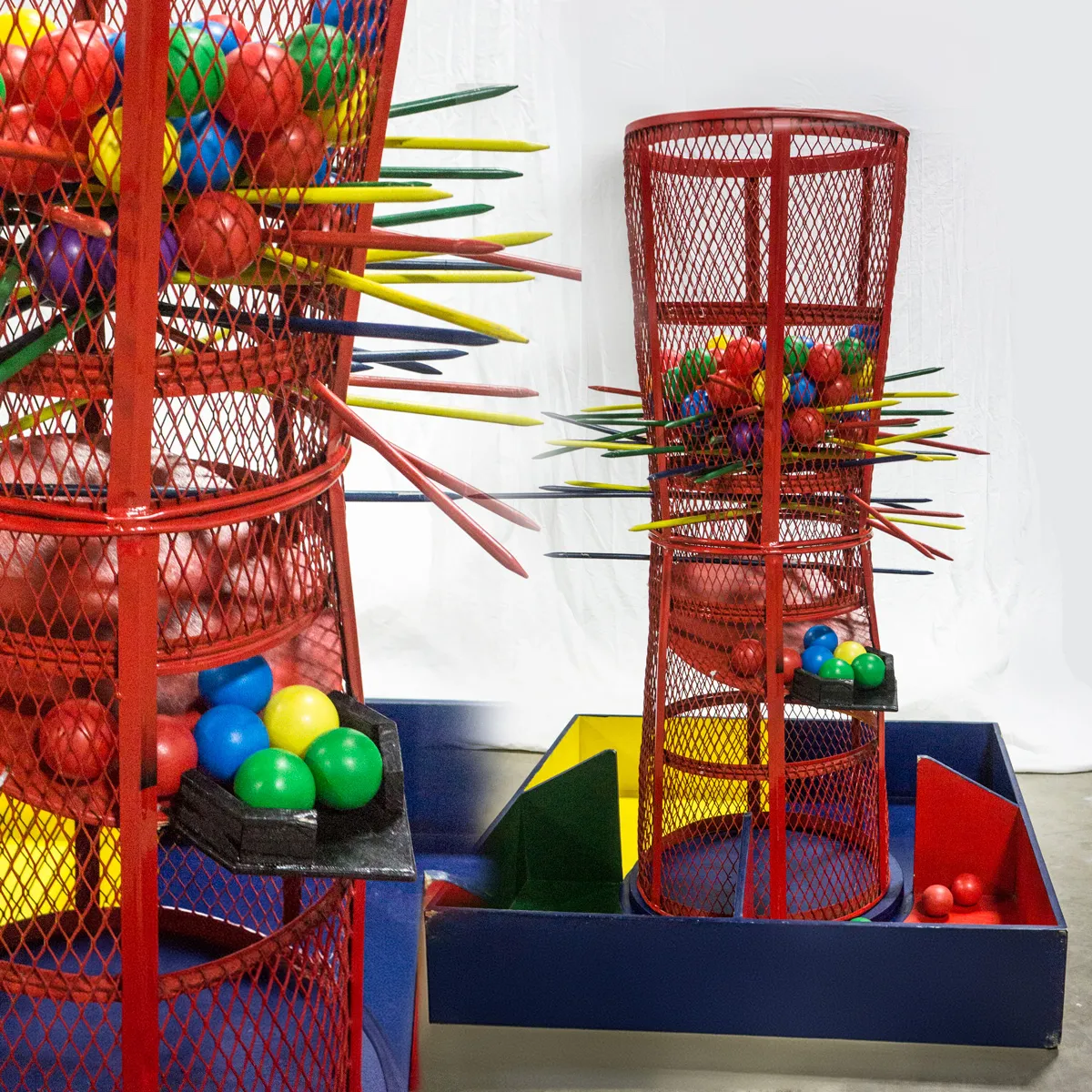 AMJ Spectacular Events 6-foot tall Giant Kerplunk marble and stick game rental in Chicago