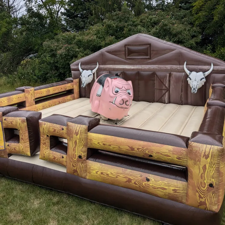 Mechanical Pig ride, Harley the Hog, available for rent from AMJ Spectacular Events in Chicago