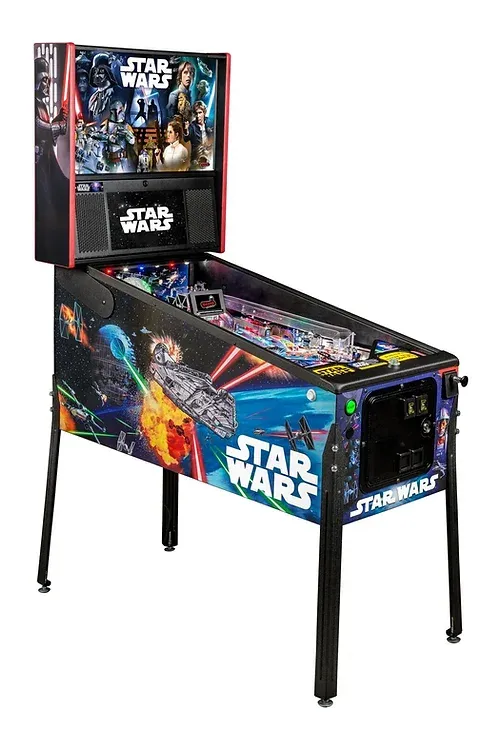 Star Wars Pro pinball machine rental with sculpted TIE Fighter and color-changing LED lights