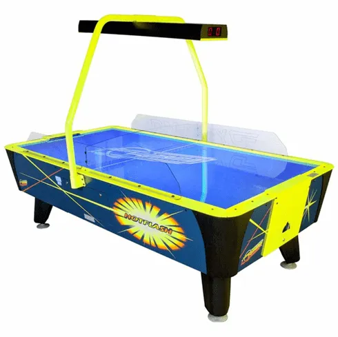 Glow Arcade Air Hockey table rental with LED-lit high-gloss playfield and arcade graphics