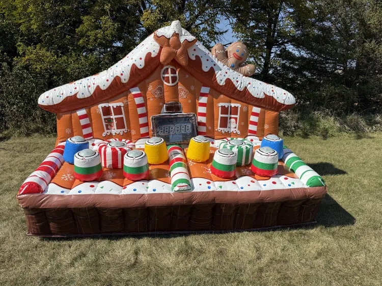 Gingerbread Crumble Light Speed Game rental with festive light-up hit zones for holiday events in Chicago