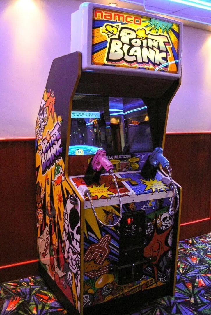 Point Blank 2 Namco arcade shooting game rental available from AMJ Spectacular Events in Chicago