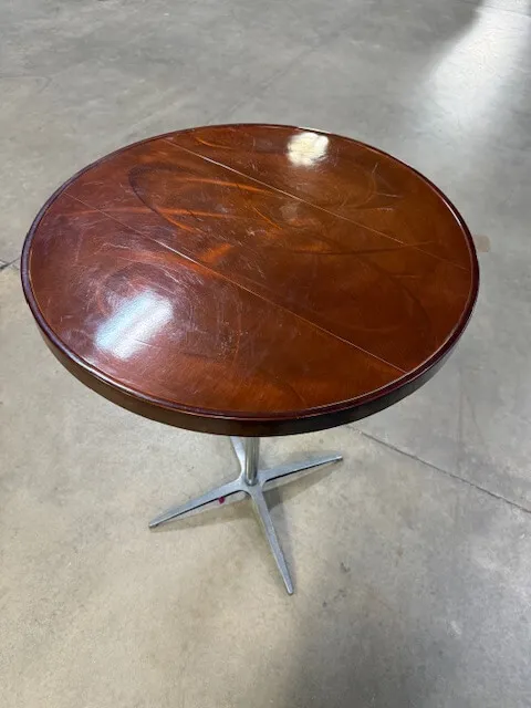 Copper High Boy short cocktail table, 30 inch round and 31 inches tall, for Chicago event rentals