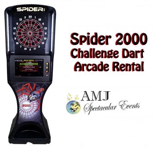 Spider 2000 Challenge GLOW soft-tip electronic dart board arcade game rental with LED lighting