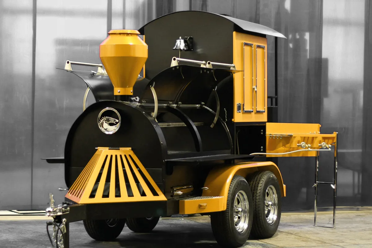 Train Grill Express towable Iron Horse BBQ grill rental from AMJ Spectacular Events in Chicago