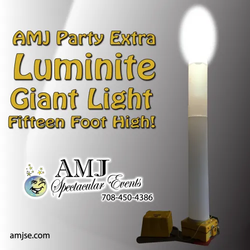 LUMINITE Ambient lighting, a 15-foot tall giant light adding a warm glow to a Chicago event