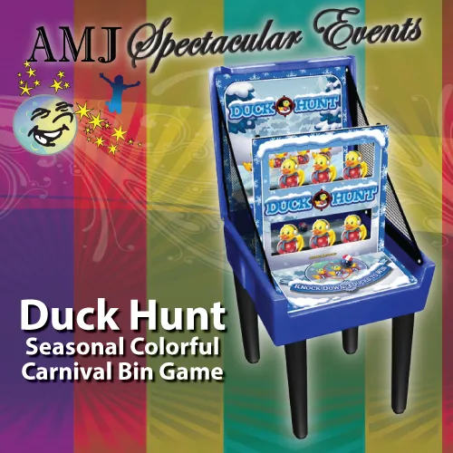 Winter Duck Hunt colorful carnival bin game with snow-themed floating ducks from AMJ Spectacular Events in Chicago