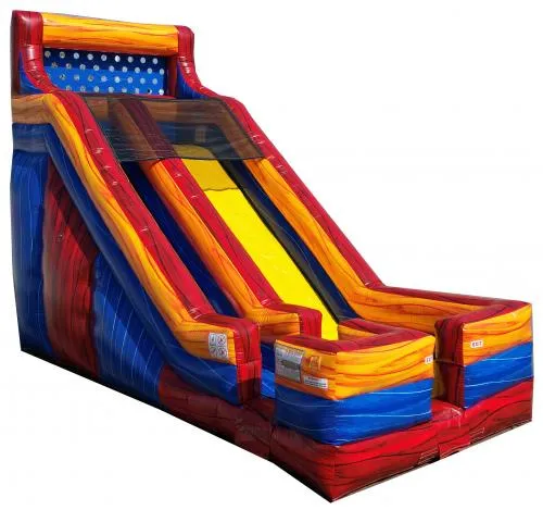 18-foot Single Lane Marble Slide rental with marble vinyl styling from AMJ Spectacular Events in Chicago