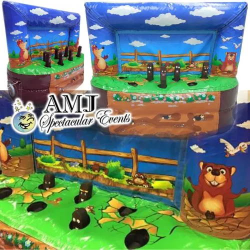 Inflatable Whack-A-Mole game rental from AMJ Spectacular Events in Chicago