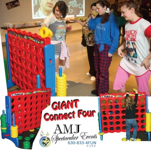 Giant Connect Four game rental from AMJ Spectacular Events, an oversized 4'x4' classic game for Chicago events