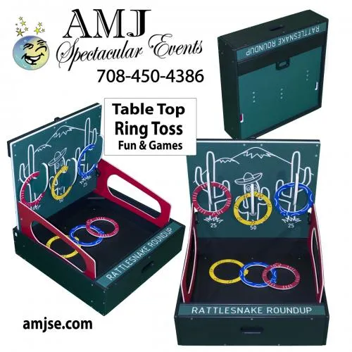 Rattlesnake Round Up Western-themed ring toss carnival game with cactus arms and rattlesnake rings