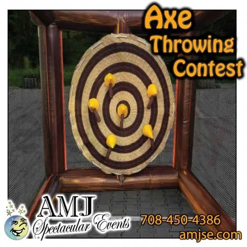 Single-lane Axe Throwing Contest inflatable game with soft velcro axes and target for all ages