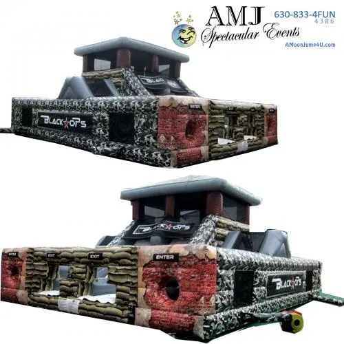 Black Ops Extreme military-themed inflatable obstacle course rental from AMJ Spectacular Events in Chicago