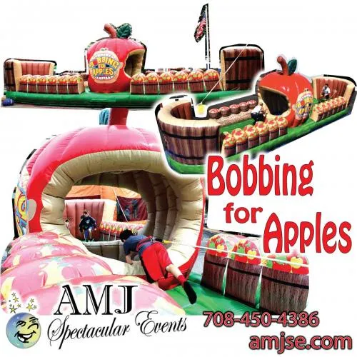 Bobbing for Apples giant fall-themed inflatable game rental from AMJ Spectacular Events in Chicago