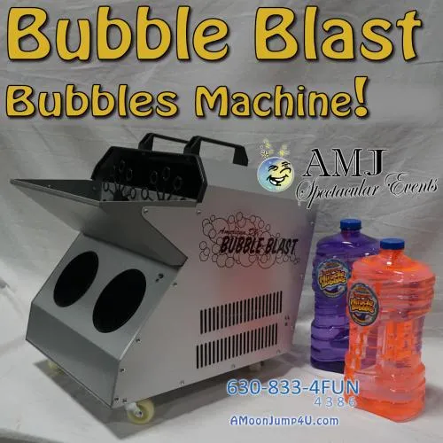 Bubble Blaster Professional Machine filling a room with bubbles at a Chicago party rental event