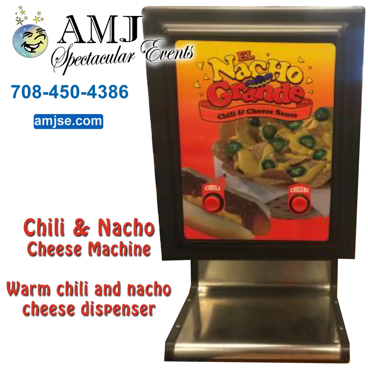 Chili and nacho cheese machine rental for Chicago parties, festivals, and events from AMJ Spectacular Events