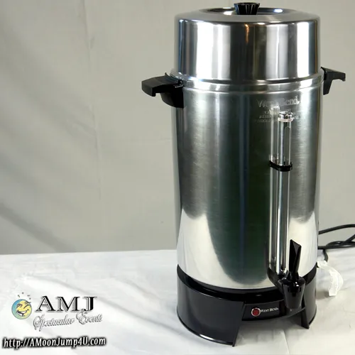 Large 100-cup coffee urn rental for weddings, picnics, and corporate events in Chicagoland