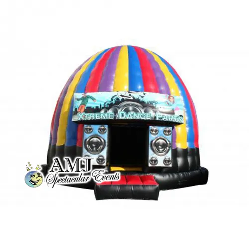 Disco Dome Party inflatable bounce house with disco ball and lights for Chicago parties