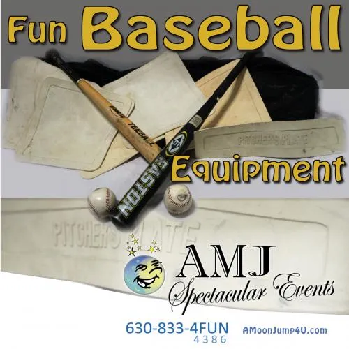 Baseball and softball equipment rental for Chicago picnics and outdoor events from AMJ Spectacular Events