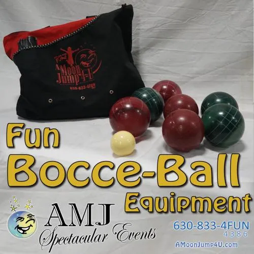 Bocce Ball lawn game rental with wooden balls and pallina for picnics and outdoor events in Chicago