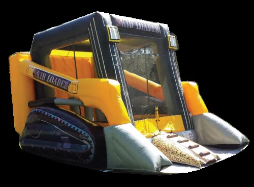 Skid Loader Bounce house with realistic spot lights and giant tracks for kids to jump in