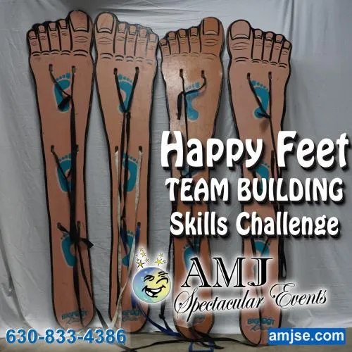 Big Foot Race team-building game rental with players cooperating to move together across a course