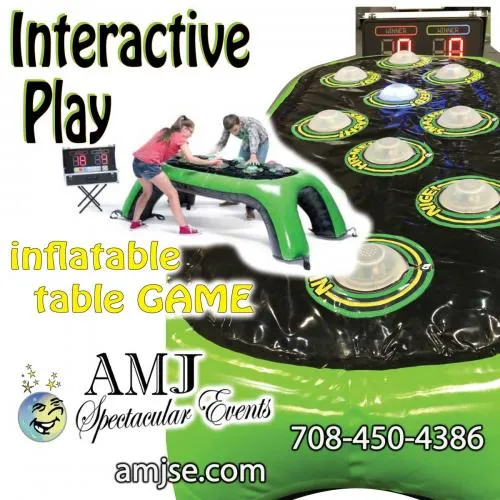 LED Interactive Play Table Game rental glowing at a Chicago event, compact 4x3 tabletop attraction