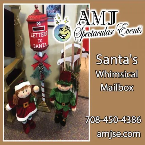 Santa's Mail Box Whimsical with festive holiday decor, a charming Christmas photo prop rental in Chicago