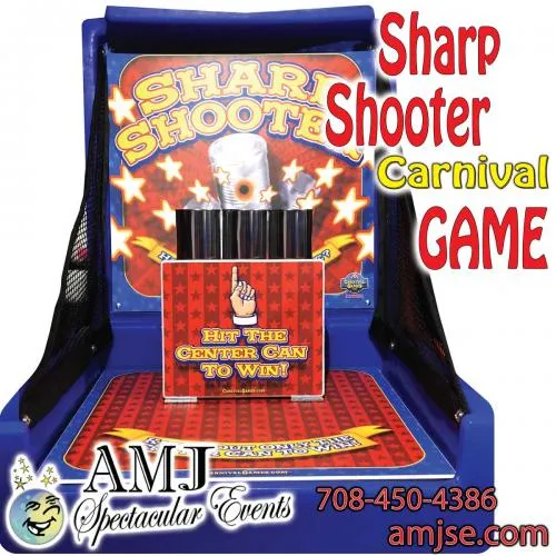 Sharp Shooter Bin Game classic carnival skill game rental from AMJ Spectacular Events in Chicago