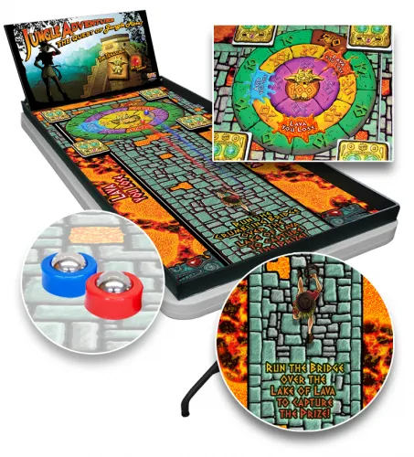 Jungle Adventure carnival attraction with a bridge over a lake of lava challenge for Chicago events