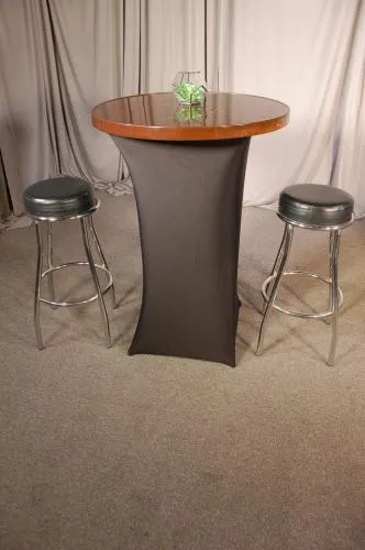 Deluxe Copper High Boy Table with a 30-inch copper top, ideal for wedding cocktail hours and receptions