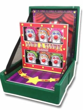 Down A Clown carnival bean bag toss rental with colorful clown targets from AMJ Spectacular Events