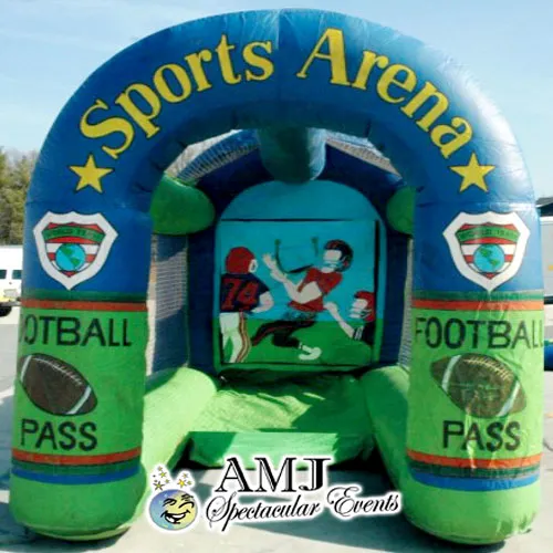 Inflatable Radar Speed Football Toss game with enclosed speed pitch for event rental in Chicago