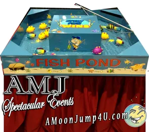 Fish Pond Catch magnetic fishing carnival game rental with fishing poles for parties in Chicago