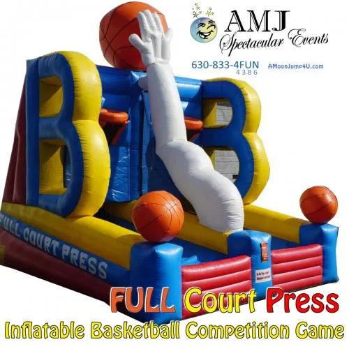 Full Court Press inflatable basketball hoop game rental, a 2-person giant inflatable basketball competition game