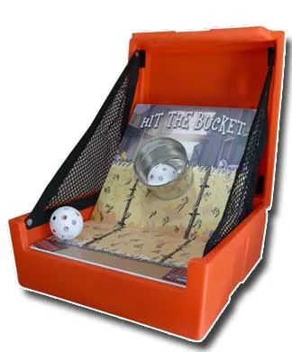 Hit The Bucket carnival ball toss game rental from AMJ Spectacular Events in Chicago