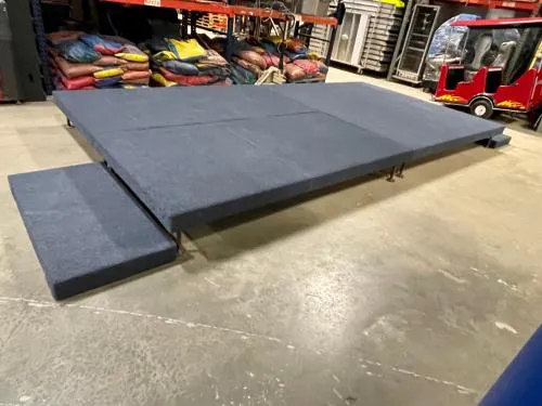 16'x8'x1' blue carpet event stage with two sets of steps from AMJ Spectacular Events in Chicago