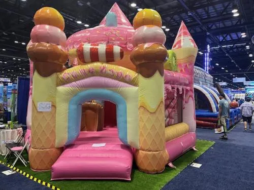 Ice Cream Party Combo inflatable bounce-and-slide rental with colorful ice cream theme from AMJ Spectacular Events