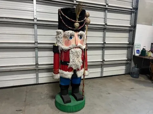 6-foot Soldier Nutcracker statue holiday decor rental from AMJ Spectacular Events in Chicago
