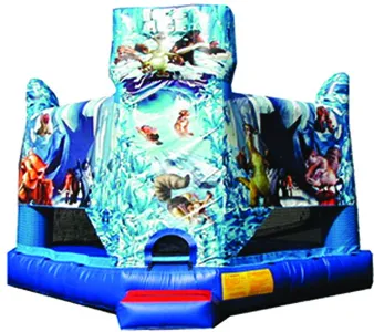 Ice Age glacier-themed bounce house rental with creatures and critters for Chicago summer events