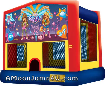 It's a Girl Thing colorful bounce house rental from AMJ Spectacular Events in Chicago