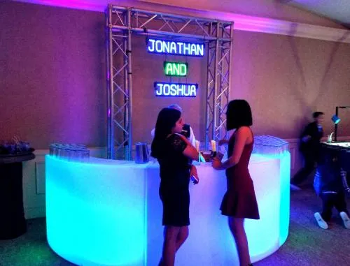 LED Bar 180 glowing illuminated 12-foot event bar rental for Chicago weddings and parties