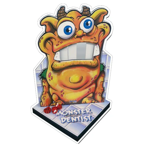 Monster Dentist bean bag toss carnival game rental with monster-themed teeth targets from AMJ Spectacular Events