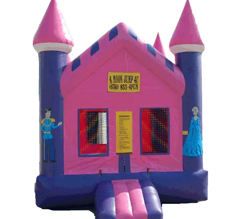 Princess Castle inflatable bounce house with fairytale towers for kids' parties in Chicagoland