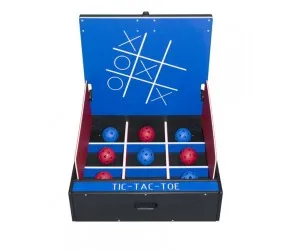Tic Tac Toe Carnival Game rental with red and blue toss balls for Chicago events